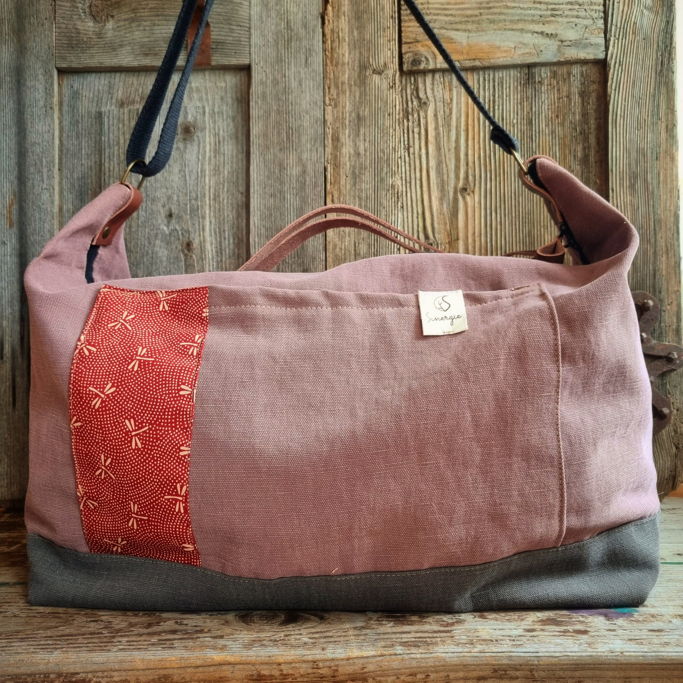 Larice borsa da viaggio viola bordeaux