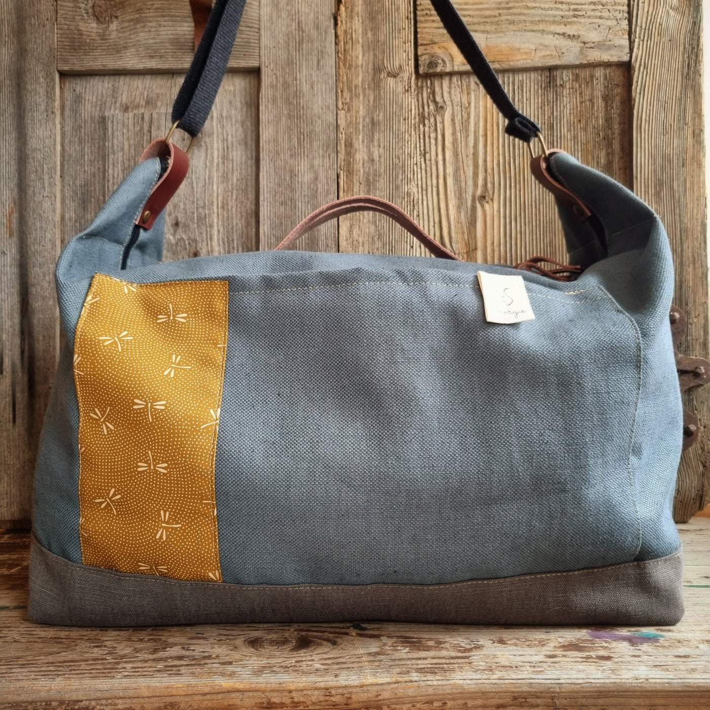 Larice borsa da viaggio ardesia ocra