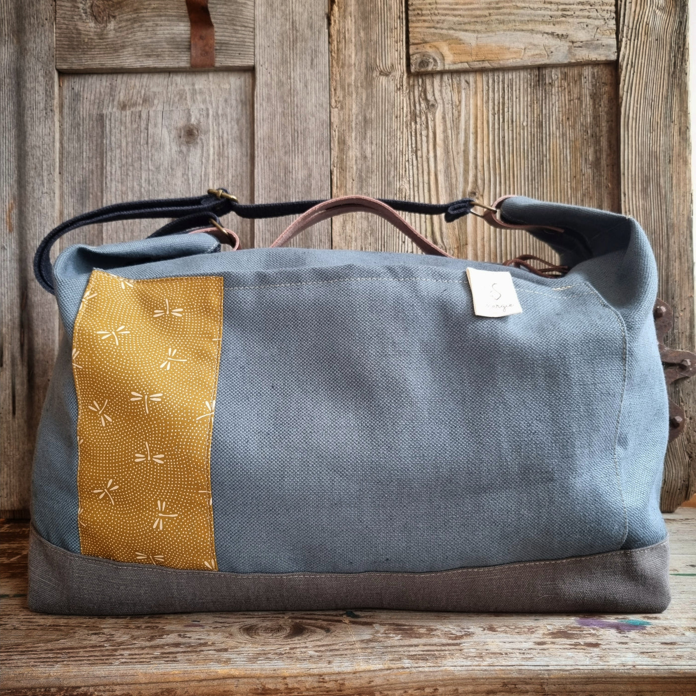 Larice borsa da viaggio ardesia ocra