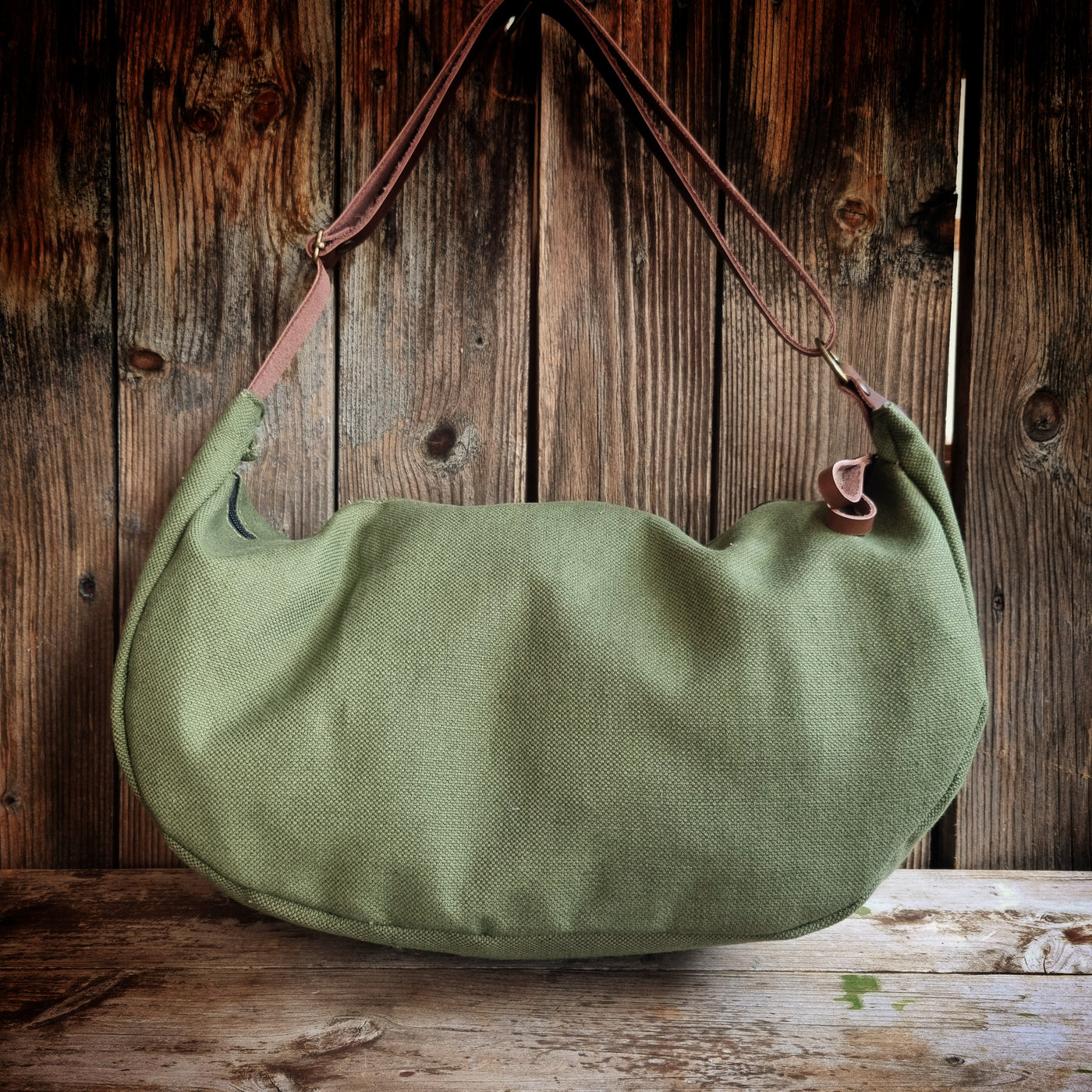 LUNA borsa a tracolla morbida verde