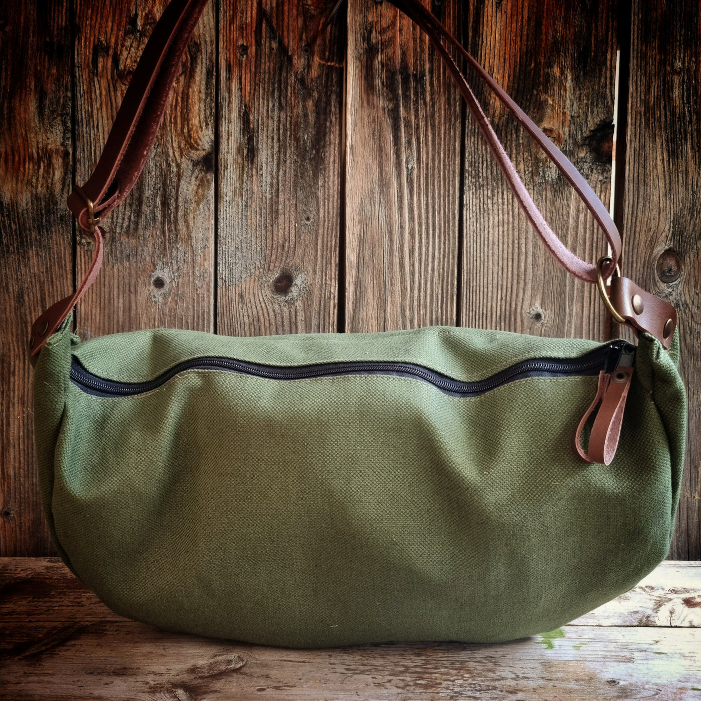 LUNA borsa a tracolla morbida verde