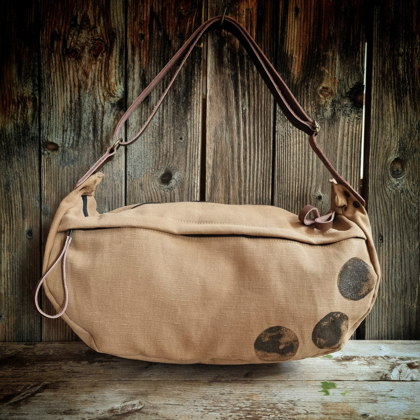 LUNA borsa a tracolla morbida tabacco