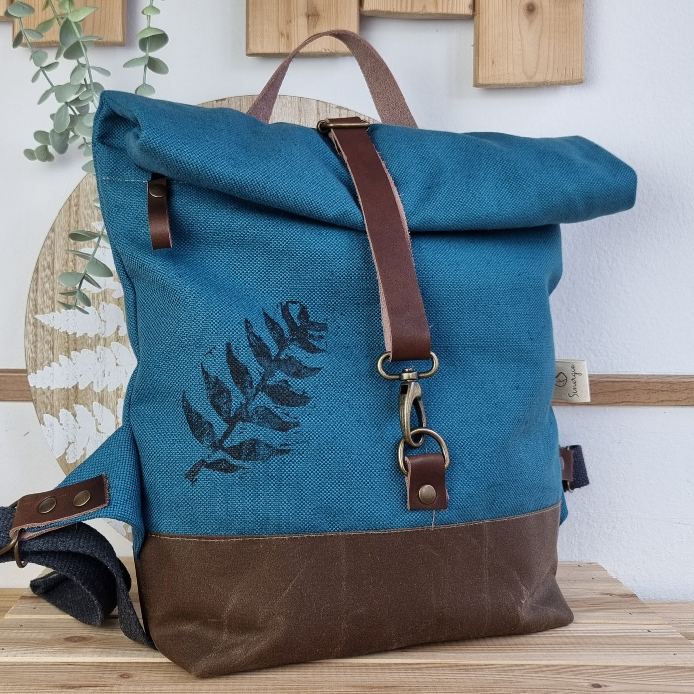 Acero zaino rolltop blu