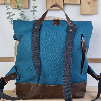 Acero zaino rolltop blu