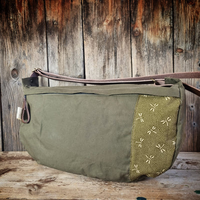 LUNA borsa a tracolla  cerata kaki