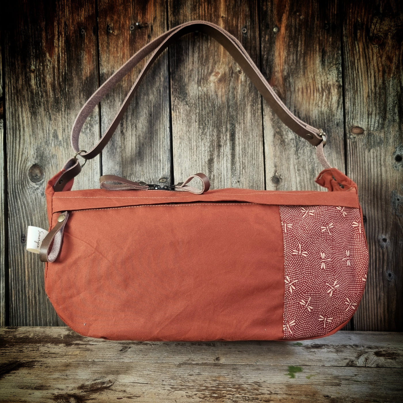 LUNA borsa a tracolla  cerata ruggine