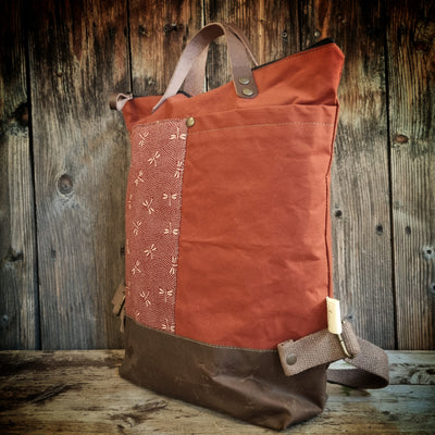 Felce zaino in tessuto cerato ruggine