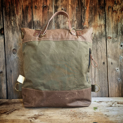 Noce zaino borsa trasformabile cerato kaki