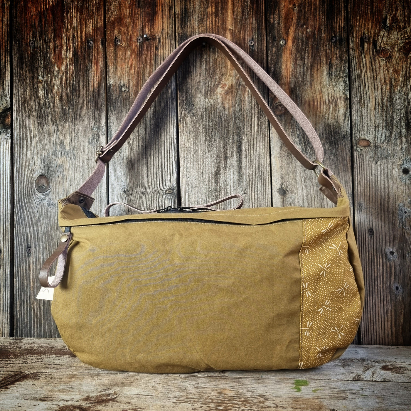 LUNA borsa a tracolla  cerata oliva