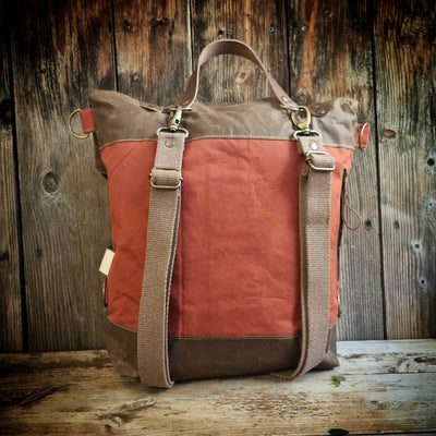 Noce zaino borsa trasformabile cerato ruggine