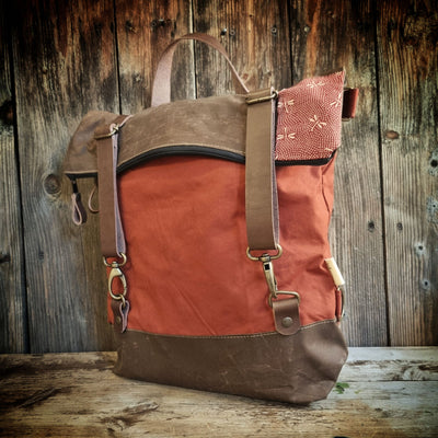 Noce zaino borsa trasformabile cerato ruggine