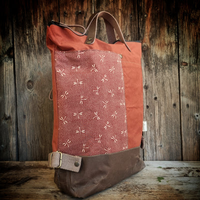 Felce zaino in tessuto cerato ruggine