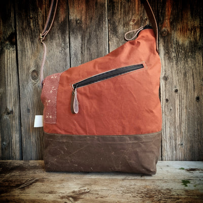 Mora borsa a tracolla cerata ruggine